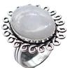Moonstone Natural Gemstone Antique Silver Plated Ring US Size-8.5 A 330