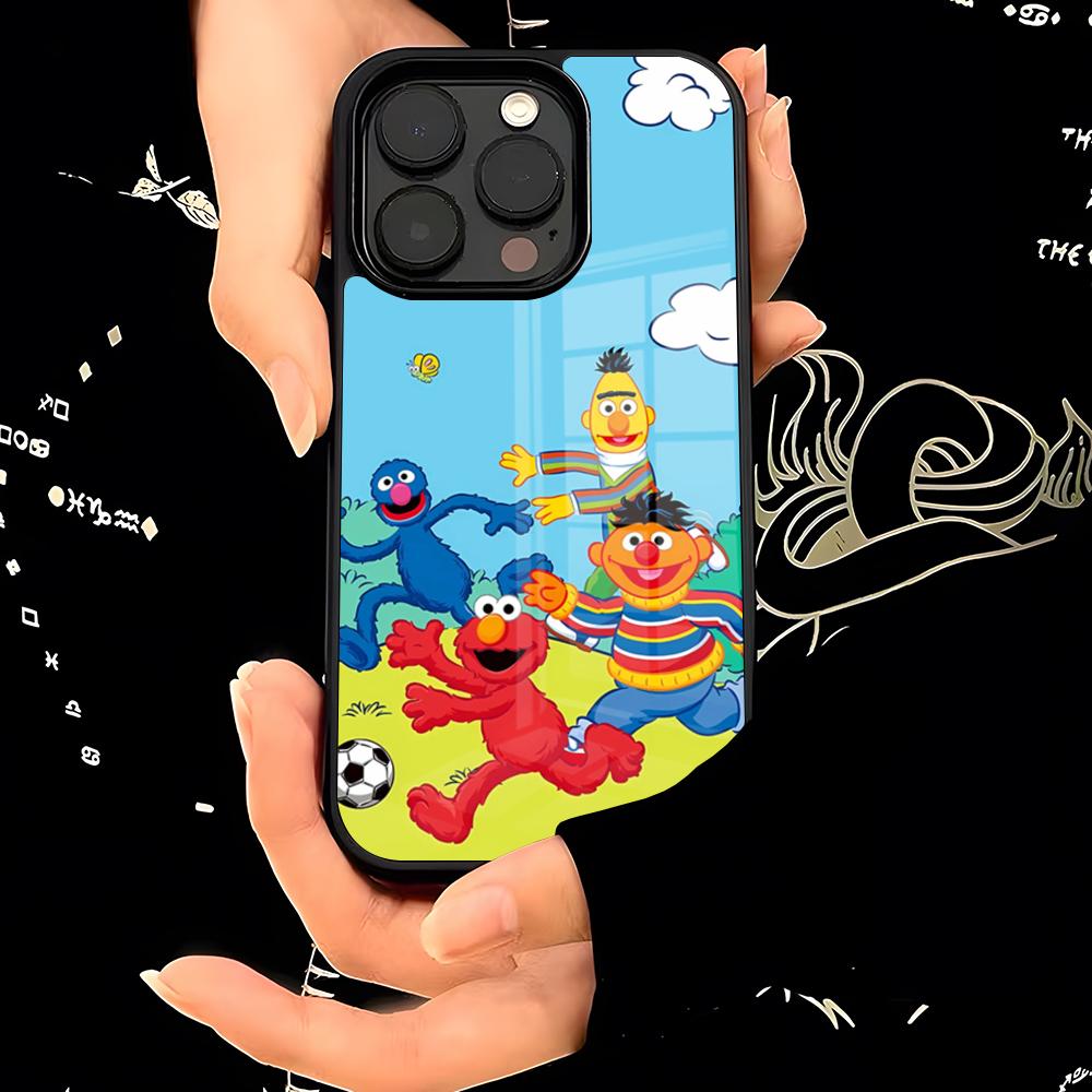 Cartoon S-Sesame S-Street Phone Case PC+TPU For IPhone 17 16 15ProMax 13 16 11 12 14 Pro Xs Max Mini Xr X Plus Cover