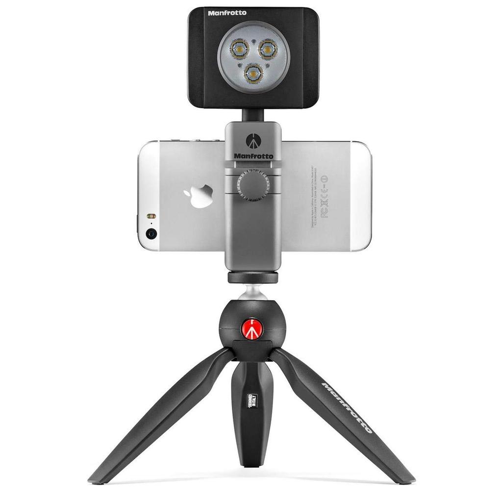 Manfrotto TwistGrip Aluminum Tripod Grip for Smartphone X 3 X Cm Adapter, Silver, 10.7 1.8