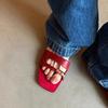 Design open-toed flats women's 2025 summer new metal buckle toe slippers French temperament sandals