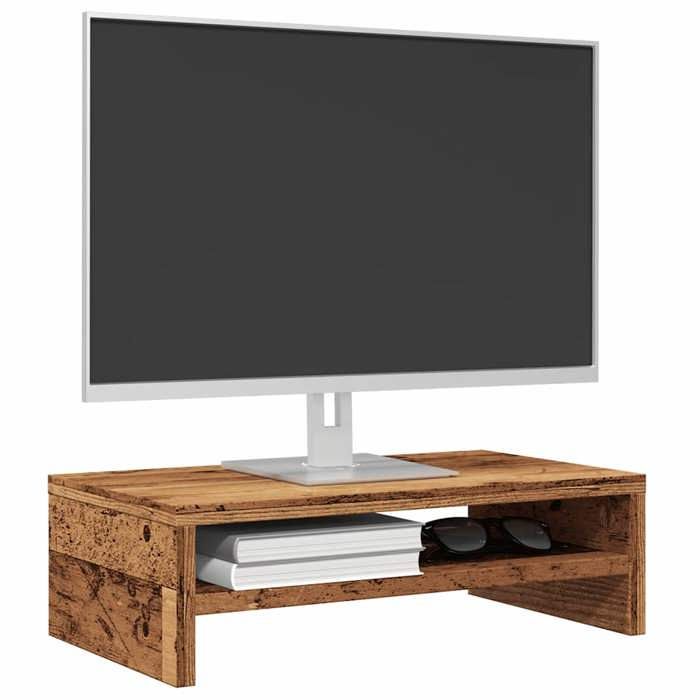 VidaXL Monitor Stand Old Wood 42 X 24 X 13cm Engineered Wood, Computer Stand, Keyboard Stand, Stand of 855796