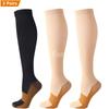 3 Pairs Copper Compression Socks Women Men Anti Fatigue Pain Relief Graduated Unisex Compression Stockings Knee High 15-20 MmHg