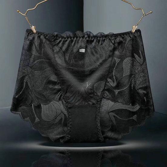 Women Panties Mid Waist Stretchy Seamless Quick Drying See-through Lace Sexy Ladies Boyshorts Briefs Underpants Daily