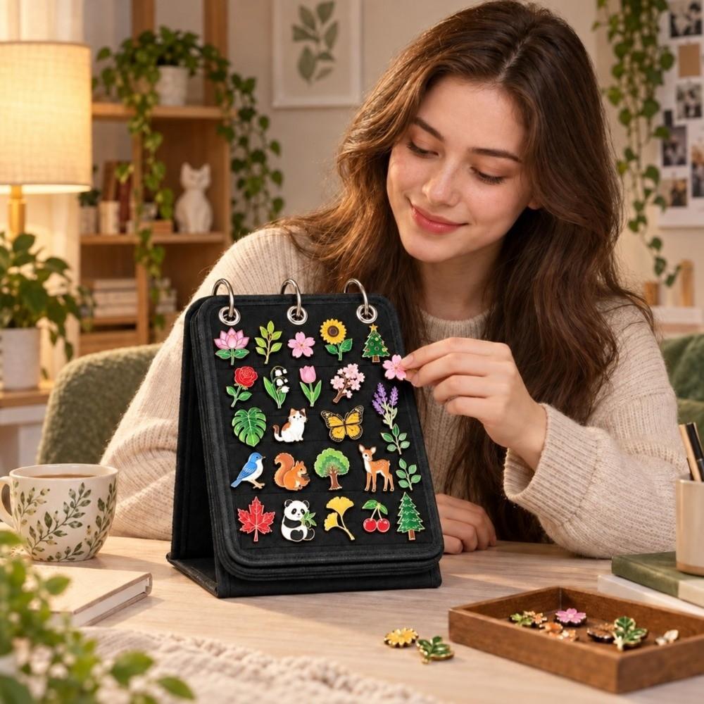 Felt Enamel Pin Display Book Removable Pages Pin Trading Book Badge Brooch Lapel Pin Storage