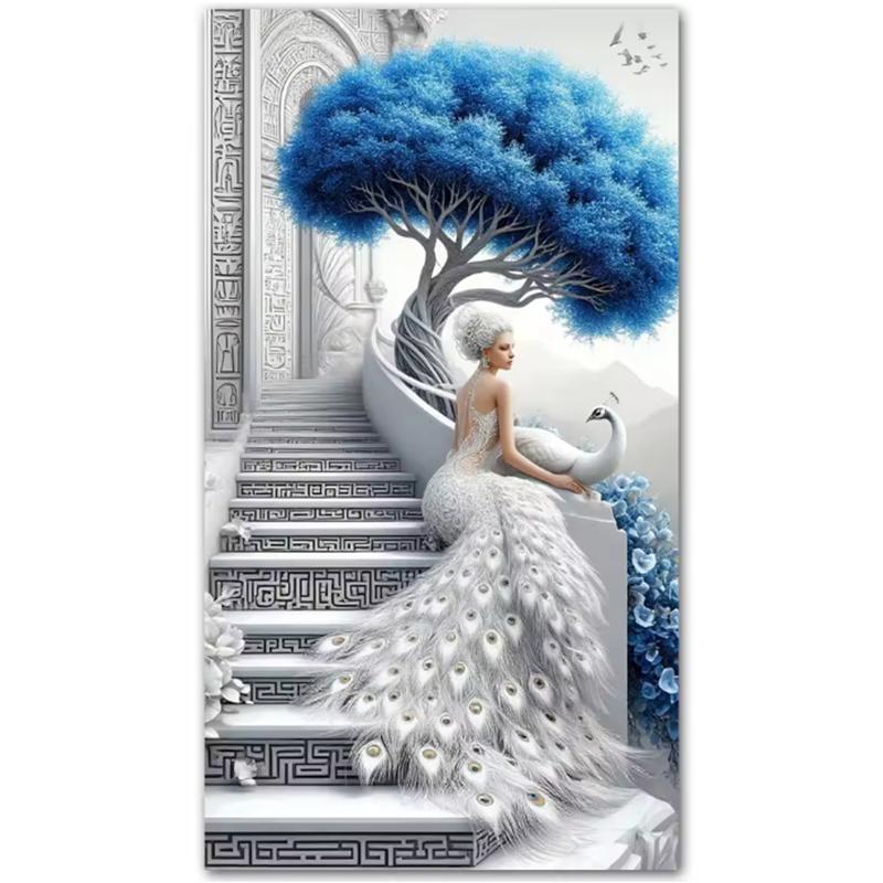 

Алмазная живопись Белый павлин Сказочное дерево Пейзаж 5D DIY Мозаичное искусство Ювелирные изделия Вышивка крестом Набор для рукоделия Вышивка Украшение для дома Full Round 50x100CM