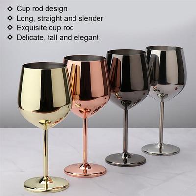 1Pc 500ml Stainless Steel Goblet Champagne Cup Wine Glass Cocktail Glass Creative Metal   for Bar Restaurant Wine Glass