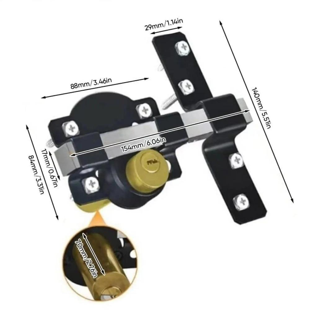 

50mm Size Heavy Duty Door Catch Lock 70mm Size Solid Rod Barrel Bolt Thickened Rod Multiple Sizes Swing Door Lock Export Use