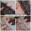 7CM Wide Ethnic Organza Beaded Embroidery Lace Trim for DIY Clothing, Belts, and Headwear