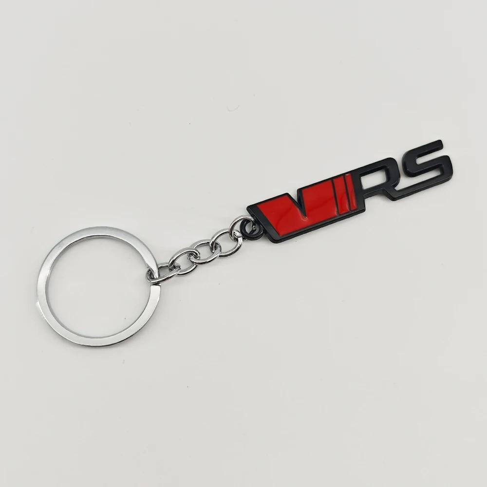 HGWE4 Metall Autoschlüsselanhänger Schlüsselanhänger Halter Auto Schlüsselanhänger Anhänger für Skoda VRS Logo Octavia RS Fabia Rapid Superb Kodiaq Auto Zubehör