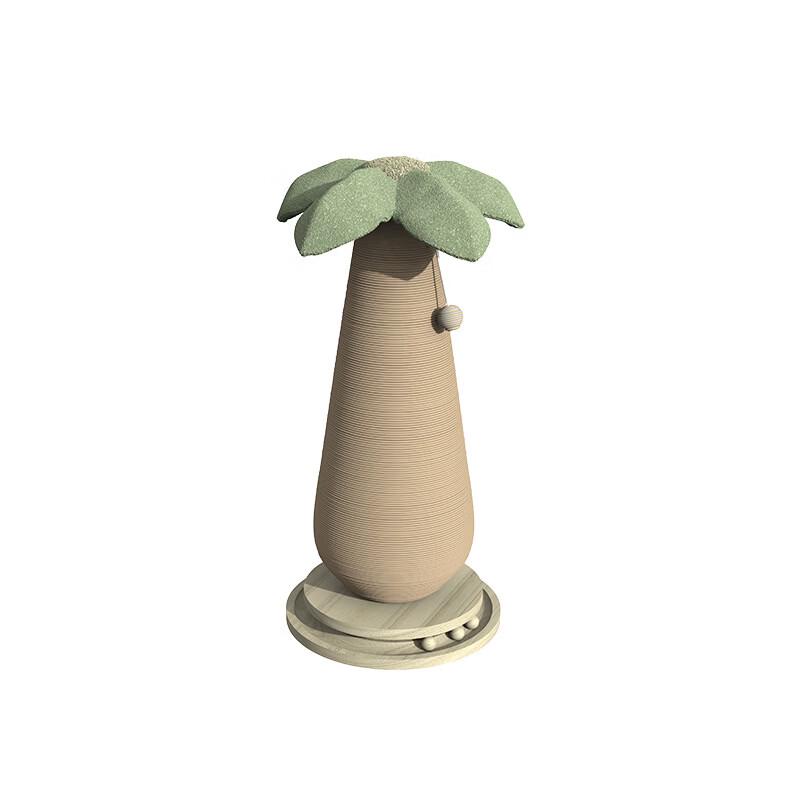 VZZS Coconut Tree Cat Scratching Post with Turntable