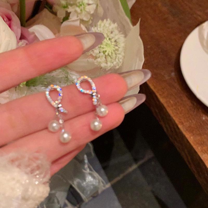 S925 Silber Blumenperlenohrringe - Eleganter und luxuriöser Damenschmuck