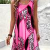 Paisley Leopard Pattern Design Quick Dry Women's Casual Tank Top Dress