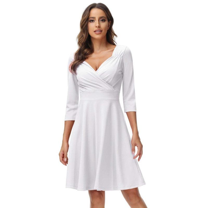 Spring and Autumn New Women's Dress Hot Sale Cocktail Medium Sleeve Temperament Dress