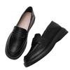 Fashion 2025 Preppy Women Small Leather Shoes Winter Cotton Fur Flats Warm Slip On Loafers Traf Ladies Thick Heel Oxfords Big Size 34-44