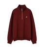 Edible Let Mini Eddy Logo Embroidered Half-Zip Sweat Shirt - Burgundy