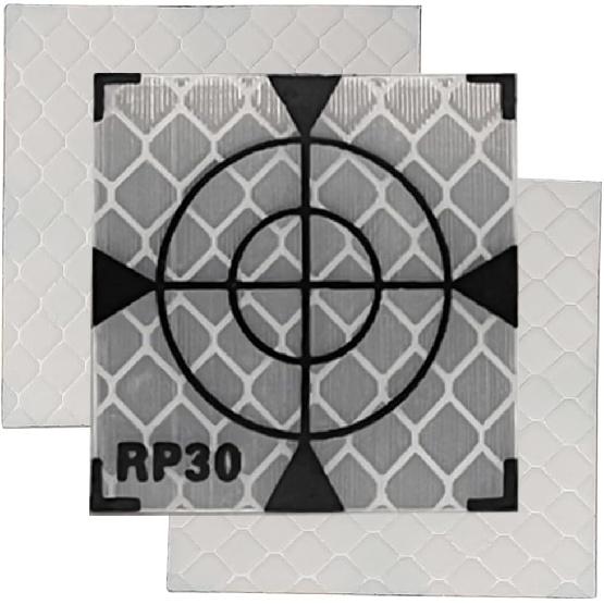 

40X40MM 100PCS Reflector Targets for Total Stations Paste Up Reflector, Survey Target Mark with Black Triangle Reflective Sheet for Total 30x30mm