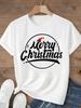 (Asian Size)sweet tree Tee Top festival  Merry Christmas New Year Holiday Women Print Lady Short Sleeve Fashion Graphic T-shirts