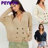Moda feminina casual cor sólida estampa outono inverno manga comprida suéteres soltos