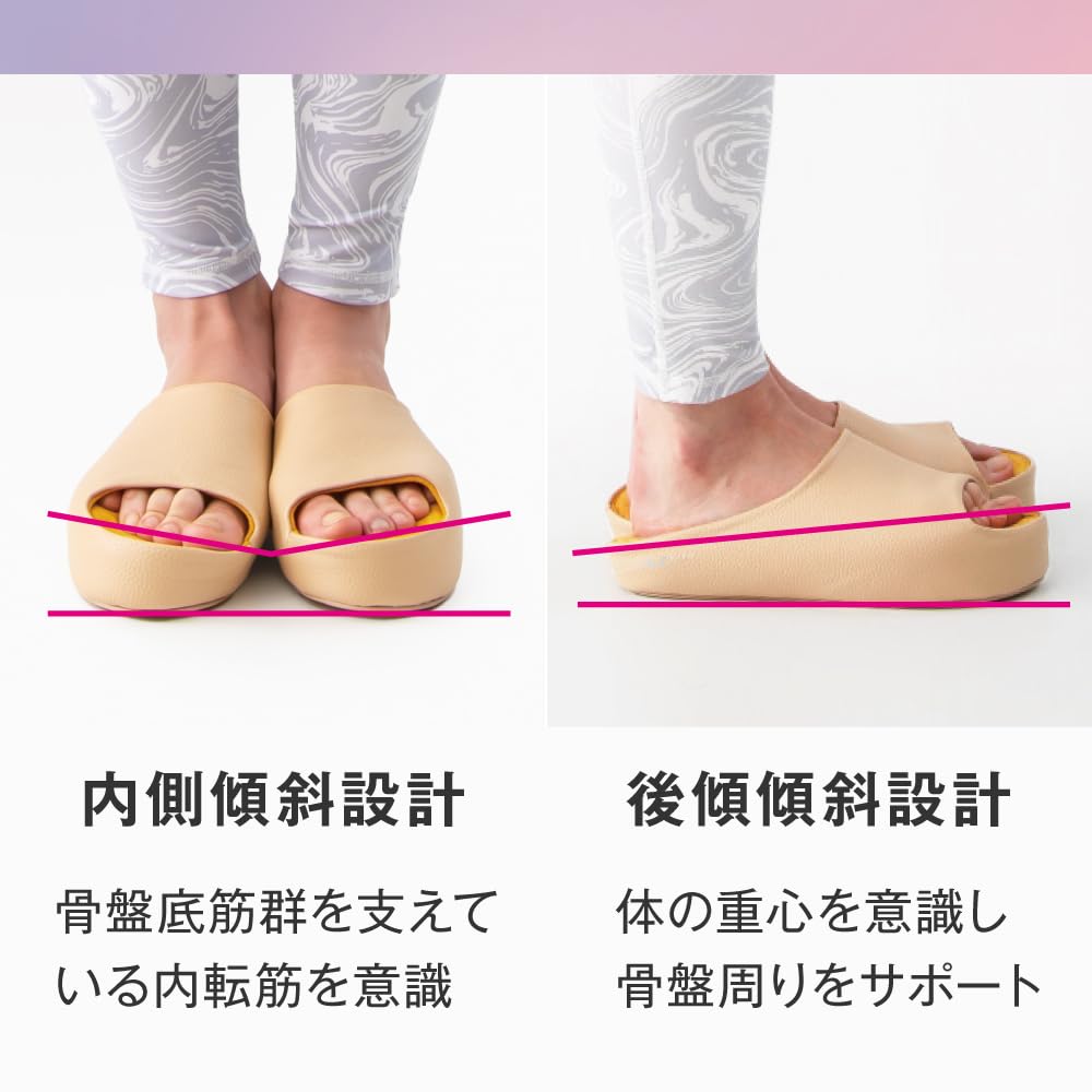 Alphax Bloomme Pelvic Floor Cm Slippers, AP-510307, Beige, 23.0