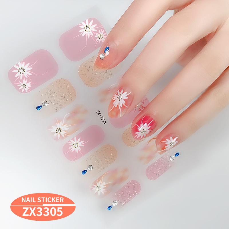 ZX 3D Gel Nail Polish Stickers: Easy-to-Use, Safe, and Healthy Imitation Diamond Adhesive for Stunning Nail Art.