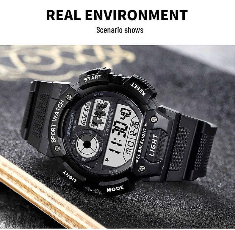 Sanda Men's & Women's Multifunction Waterproof Shockproof Watch with Alarm