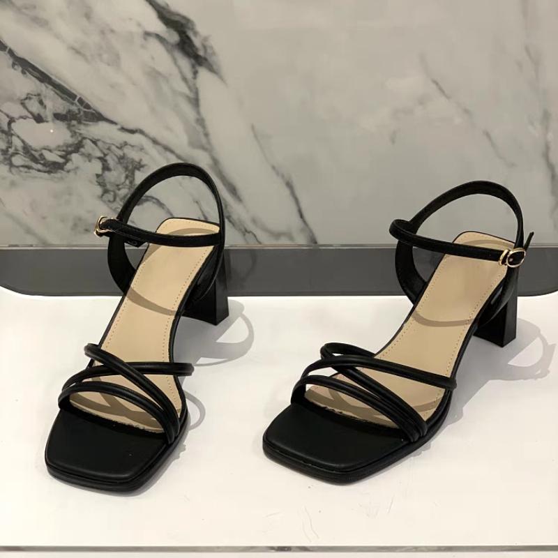 Fashion 2025 NEW Women's Simple and Fashionable High-quality Sandals Summer High Heels Luxury Designer Shoes Heel Elegant Casual