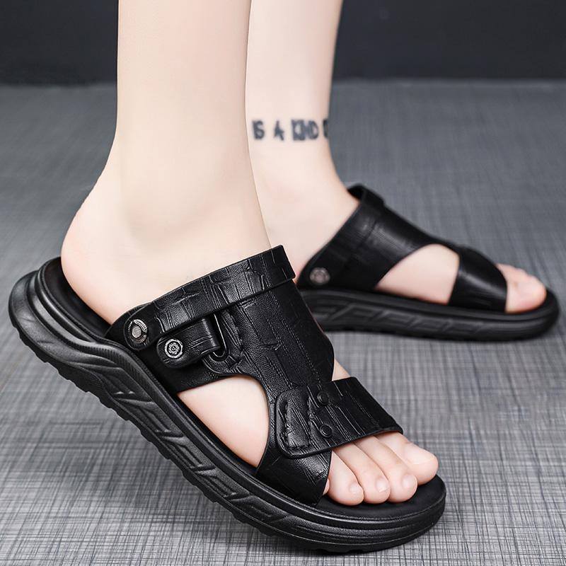 Men Sandals Classic Fashion Beach Shoes Summer Travel Roman Shoes Breathable Soft Sole Men's Flip Flops Slippers For Men Home