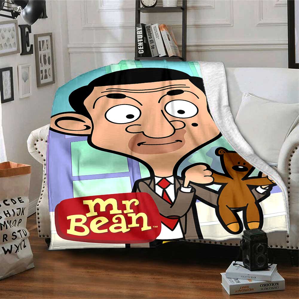 Mr Bean'S Cartoon Adventure Lightweight Blanket Comfortable Suitable for Sofa Couch Office Bed Picnics Four Seasons Universal Lovers Gift Y16