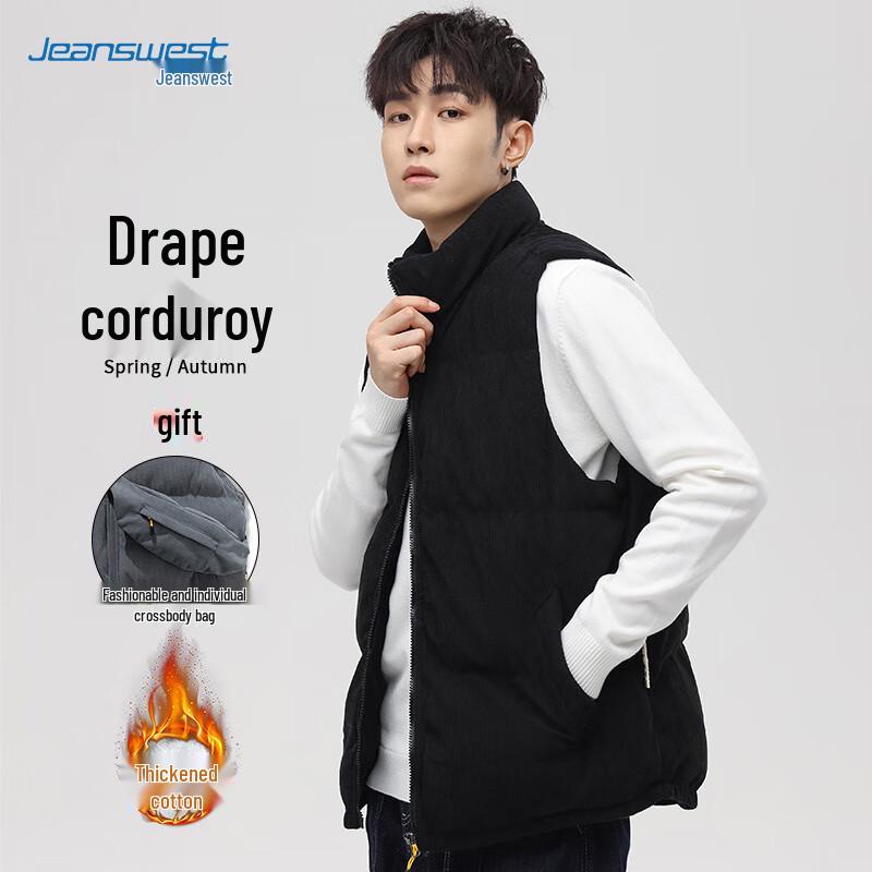 

JEANSWEST Men s Corduroy Vest with Shoulder Bag 3XL