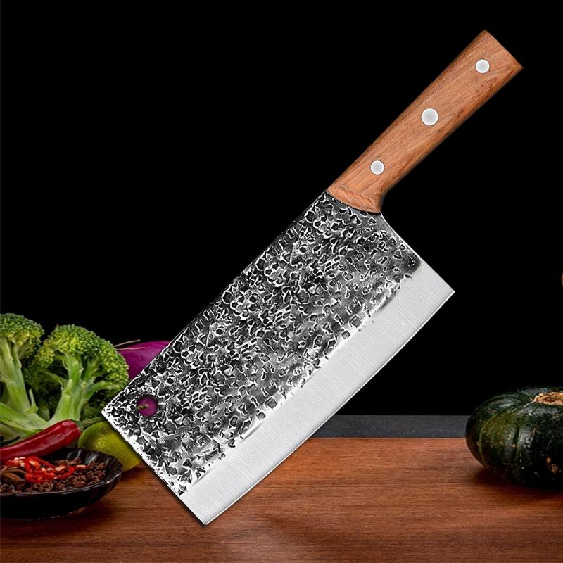 Forged Kitchen Cleaver Chopping Bone Slicing Meat Sharp Chinese Butcher Knife Vegetable Fish Cooking Cutting Tools