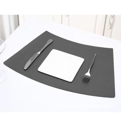 Abelly Double-Sided Leather Table Mat (Gray + Dark Silver)