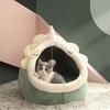 Cat Bed Cave with Removable Washable Cushioned Pillow Mat ang Hanging Ball Toy Soft Plush Cotton Pet Bed Non-Slip Cat House Tent