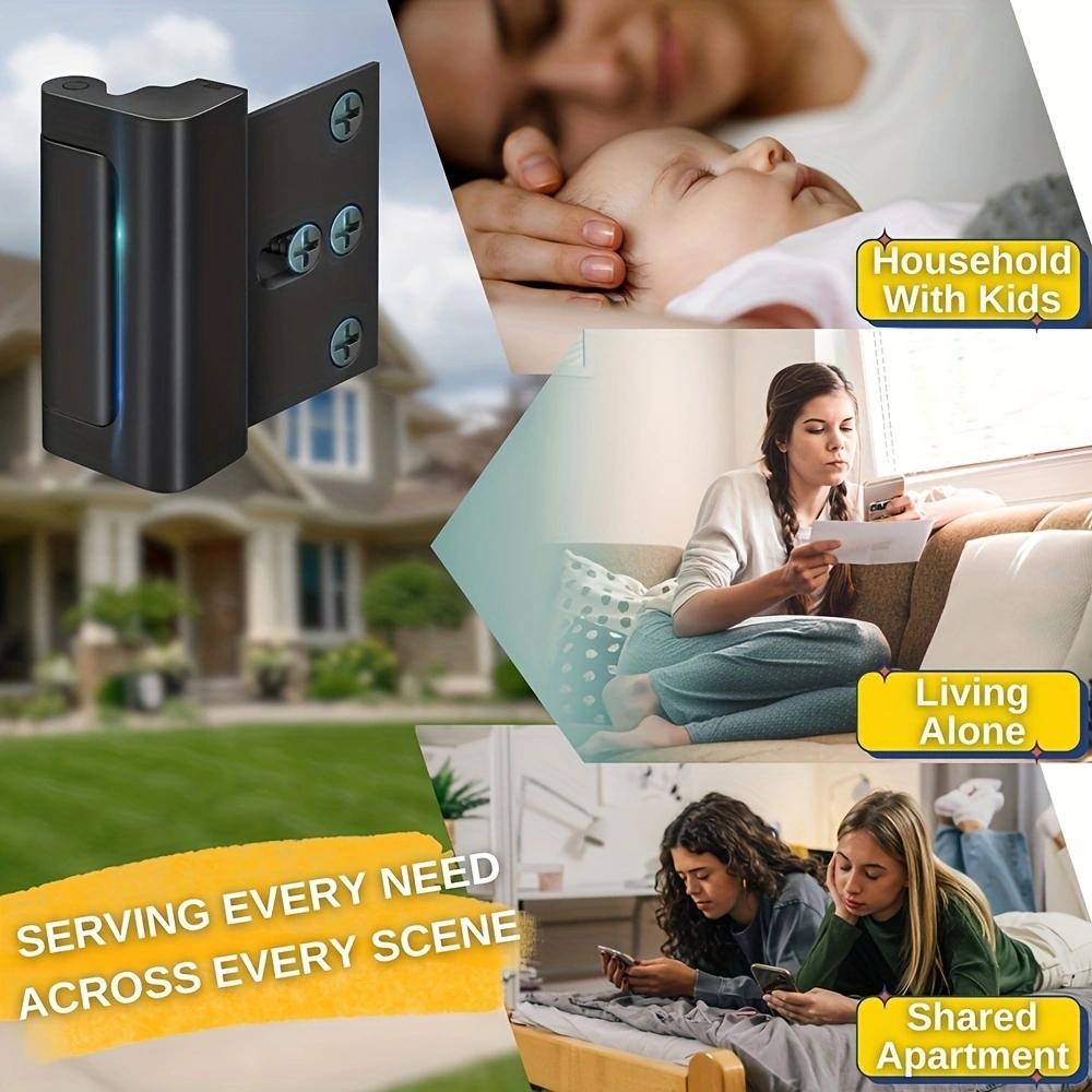 Home Anti-Theft Door Lock With 4 Screws, Childproof Reinforcement Lock, Can Withstand 800 Pounds Of Inward-Opening Door