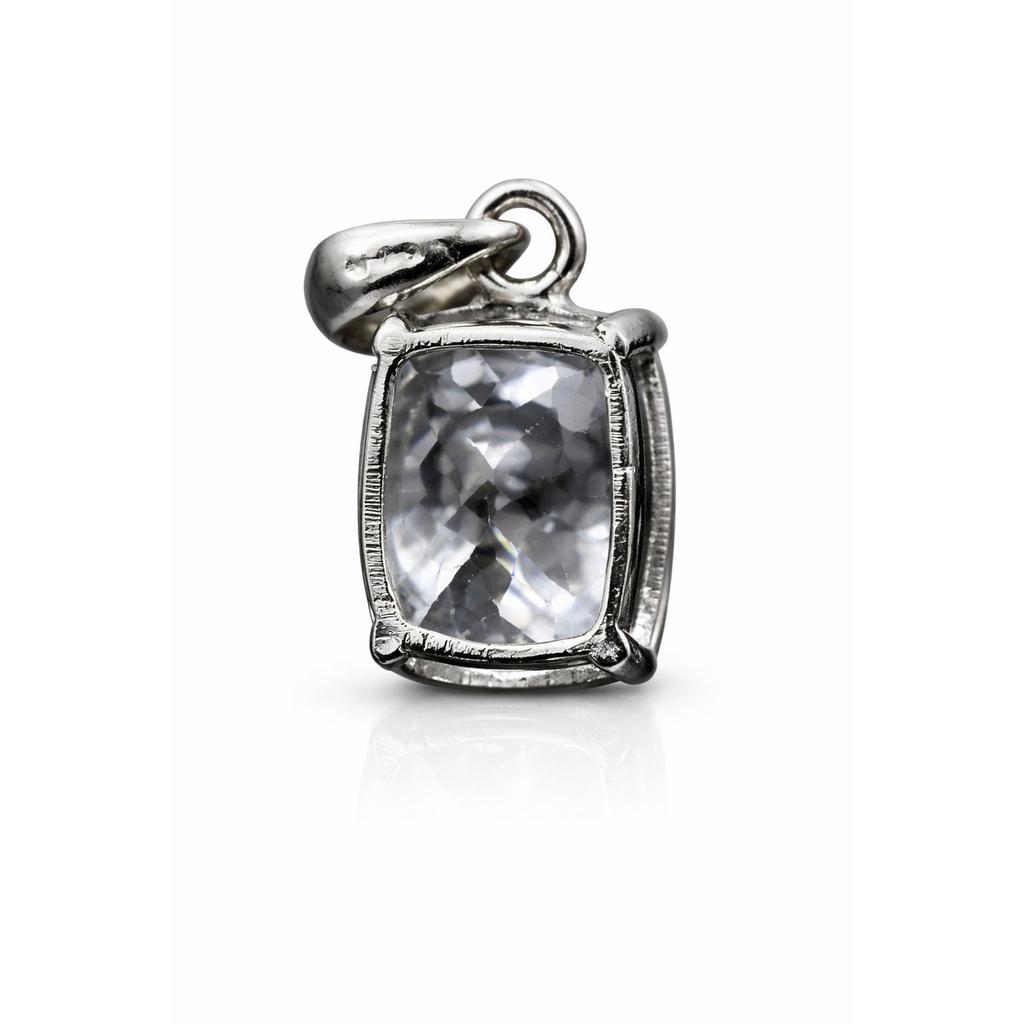 Natural White Sapphire Pendant Jewelry 21.15 Ct 925 Sterling Silver September Birthday Birthstone