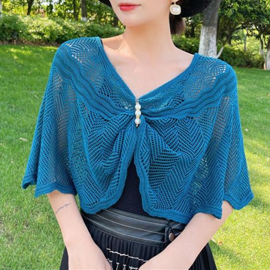 Sunscreen Cardigan Solid Color Half Sleeves Super Thin Shawl Coat Sun Protection Breathable Mesh Sundress Cover Tops Casual Wear Women Clothes
