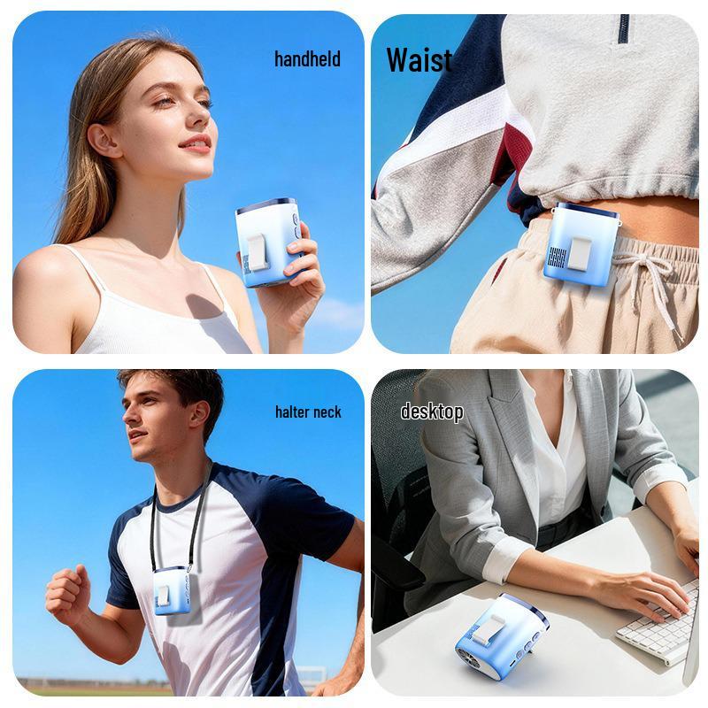 Portable Cooling Waist & Neck Fan: Mini Handheld Electric Fan for Outdoor Use