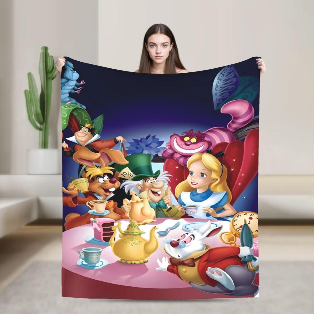 Cartoon Alice in Wonderland  Blankets  Flannel Awesome Warm Throw Blankets for Bed Sofa Autumn/Winter