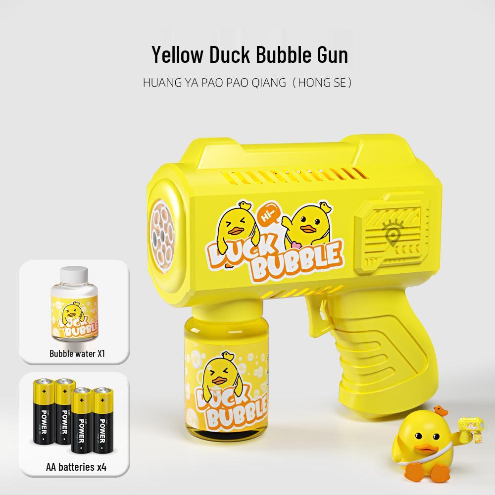 Little Yellow Duck Handheld Automatic Bubble Machine - Electric Light-Up Toy for Kids