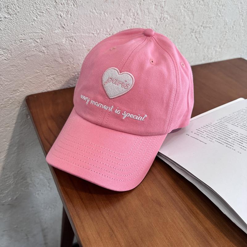 Letter Heart Embroidery Women Baseball Cap With Curved Brim For Casual Outings