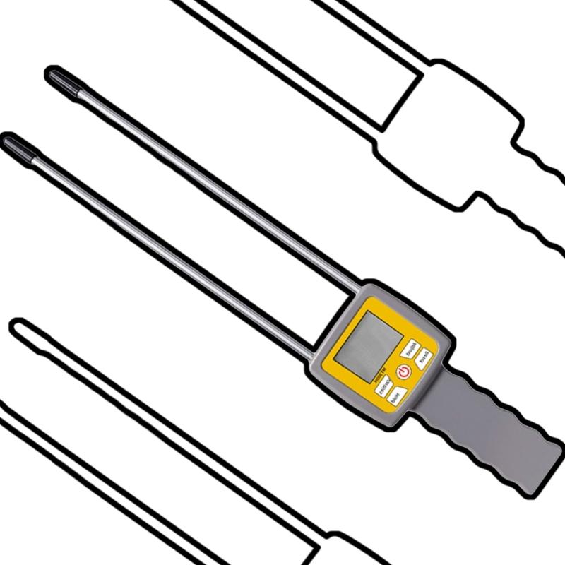Handheld Agricultural Moisture Tester Features LCD Screen Digital Moisture Analyzers Easy To Use for Hays Straw Pasture