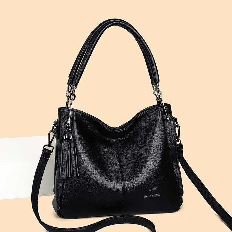 Hochwertige Damen Umhängetasche aus weichem Leder, Retro-Arbeitstasche, Schultertasche, Elegante Tasche mit großem Fassungsvermögen