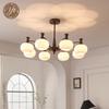 2025 French Mid-Century Luxury Chandelier: Retro American Persimmon Hall Lighting Fixture