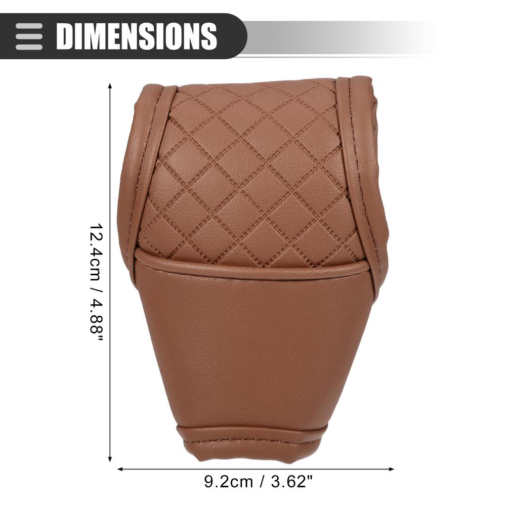 Motoforti Universal Car Gear Shift Cover Shift Knob Cover Gear Stick Cover Automatic Shift Gear Cover, Fashionable, Faux Leather, Brown