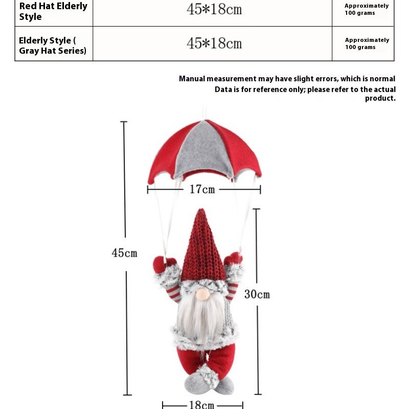 Christmas Scene Decorations Christmas Faceless Skydiving Old Man Parachute Christmas Window Hanging Decorative Gifts