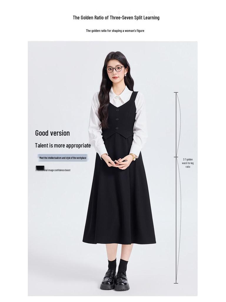 Women's Gray Sleeveless Vest Dress - Academy Style Teacher Interview Outfit