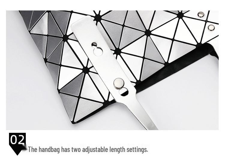 Borsa a mano rombo geometrico lucida: Borsa a tracolla pieghevole alla moda a 6 scomparti per donna.