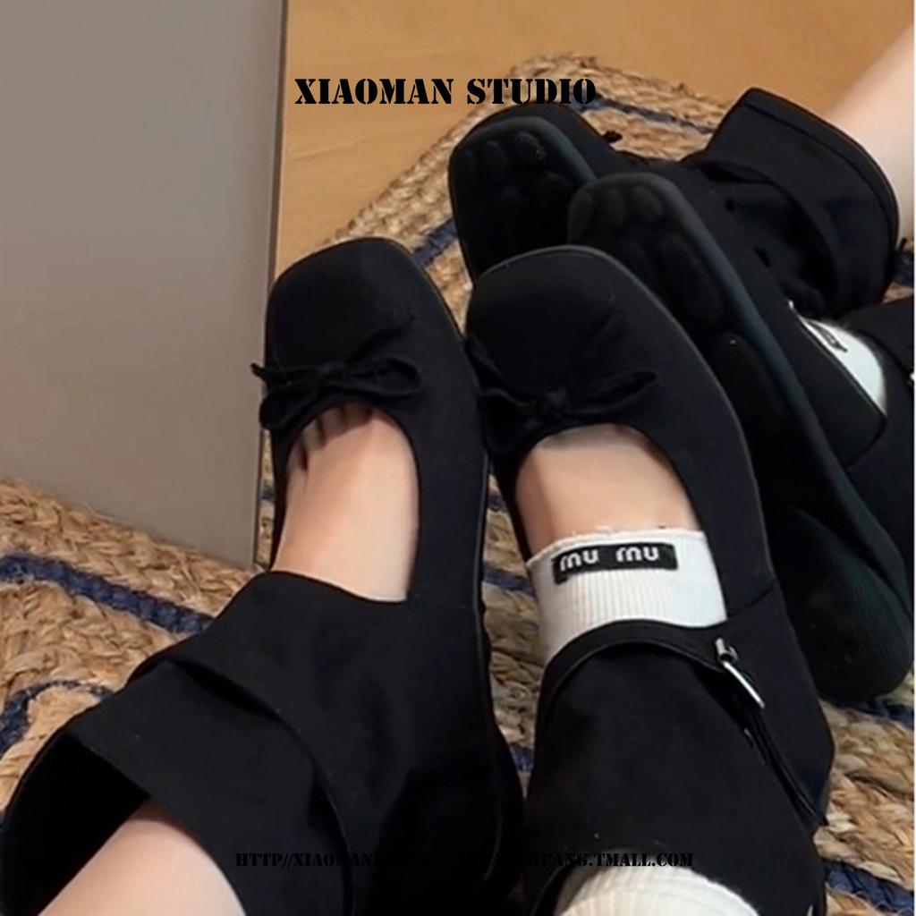 Ballet Style Bow Hollow Cool Boots Women's 2025 Summer New Versatile Breathable Inner Height Increase Mary Jane Stacking Boots