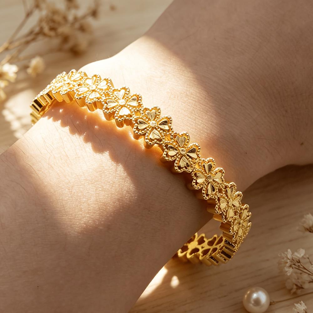 1Pieces Gold Bohemian-style floral bracelet is a suitable jewelry gift for parties, gatherings, and graduation ceremonies, suitable for teachers,