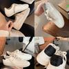 Old fashion lace-up casual versatile sports board shoes new round head white shoes women