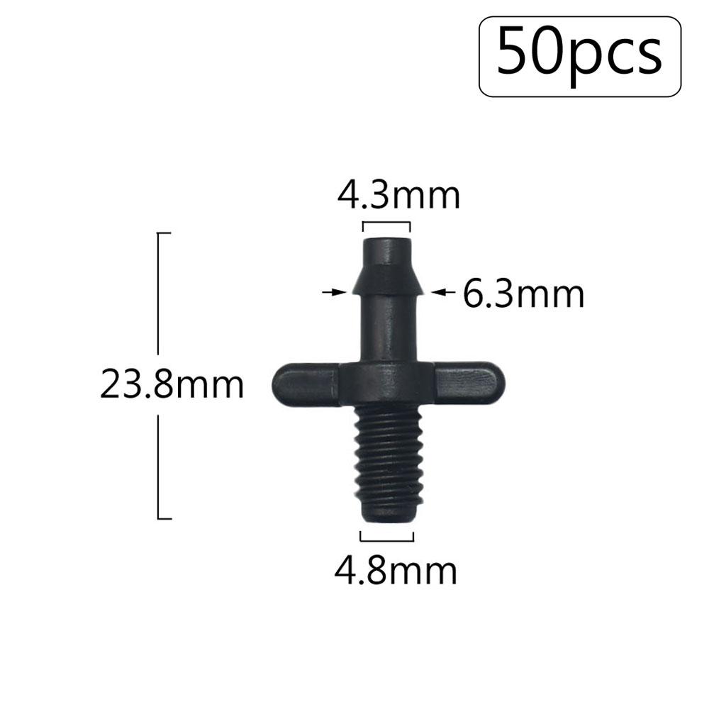 50pcs 3/5 4/7mm Garden Hose Barbed Connectors Tee Elbow Cross End Plug Fitting Coupling Drip Irrigation System Watering